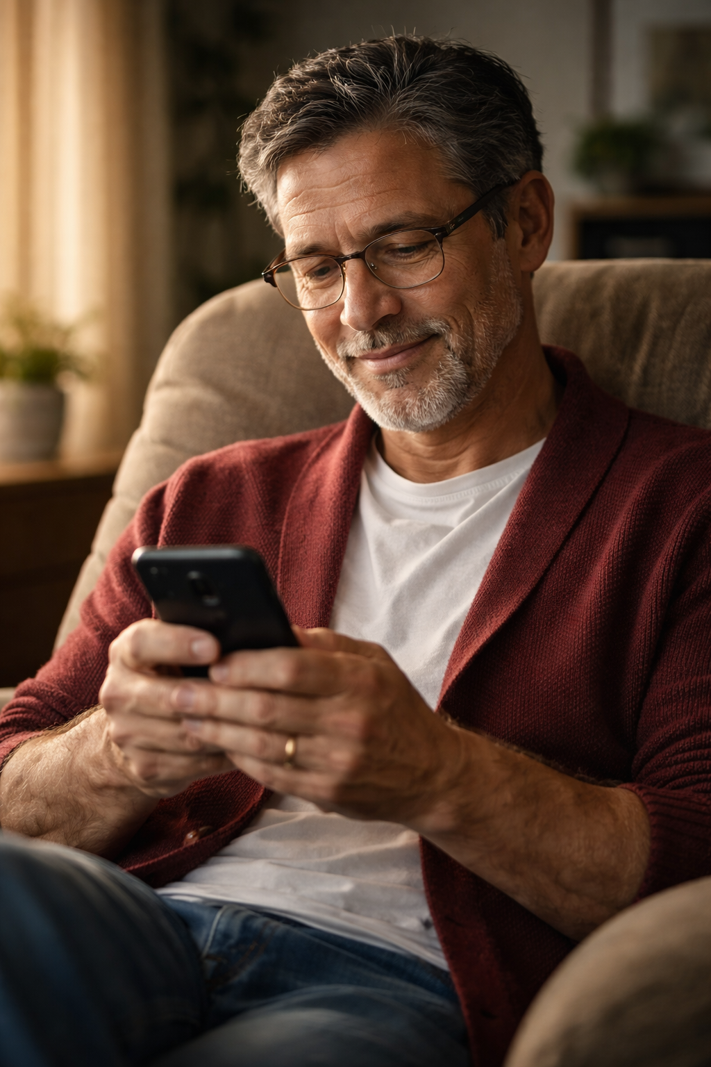 Woman receiving settlement confirmation on phone showing relief and hope